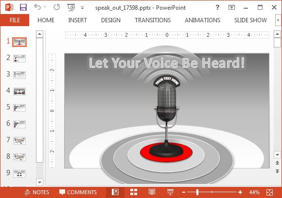 Speak out animated PowerPoint template