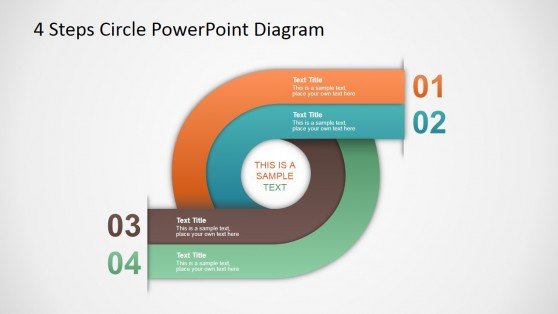 4 Steps circle diagram template for PowerPoint