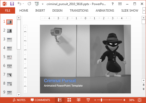 Animated criminal PowerPoint template