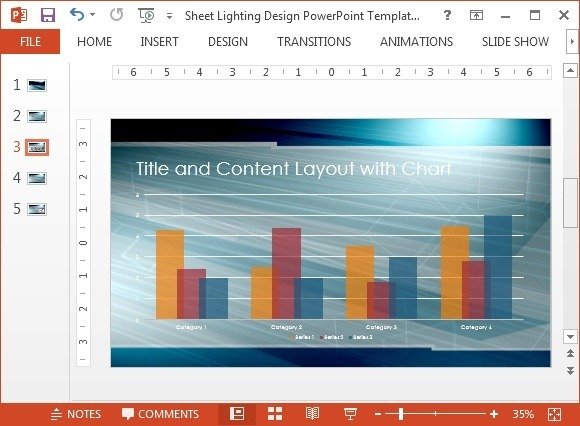 Chart layout with lighting slide design