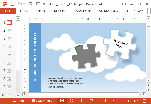 Cloud puzzle animated PowerPoint template