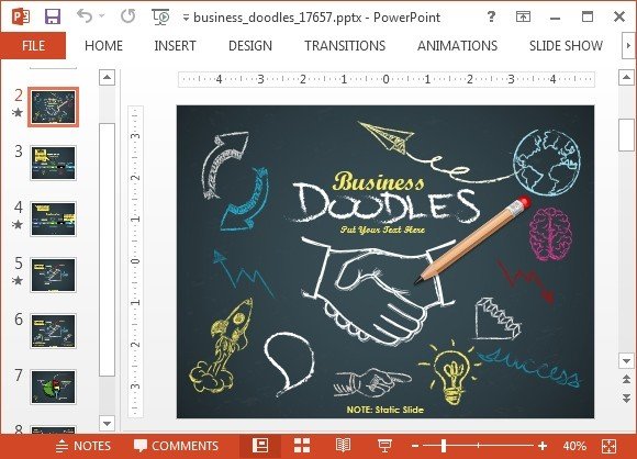 Animated Business Doodle Timeline Template For Powerpoint