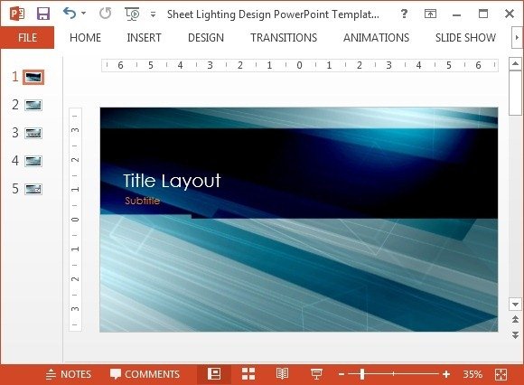 Sheet lighting design PowerPoint template