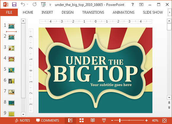 Animated circus PowerPoint template