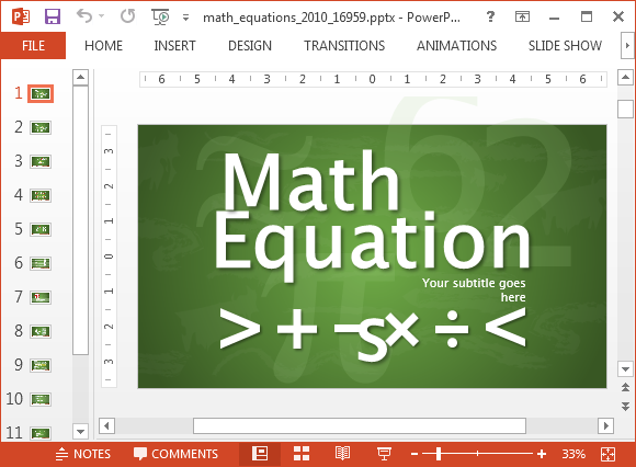 Animated math equations for PowerPoint