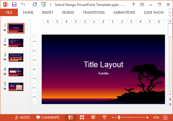 Island design PowerPoint template