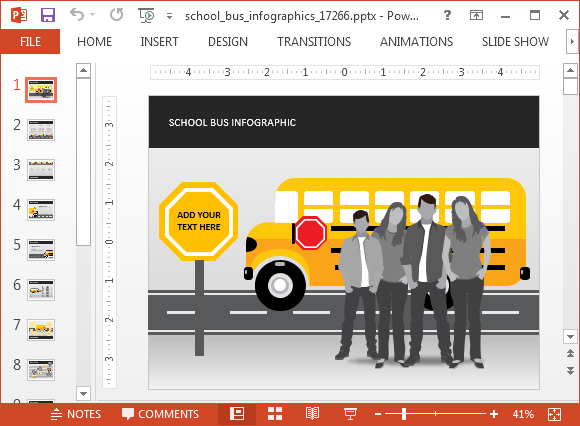 School bus PowerPoint template