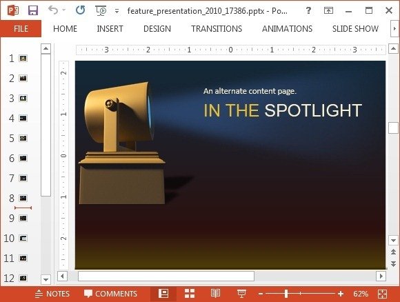Spotlight content slide