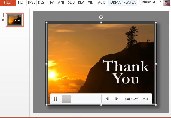 Thank You Powerpoint Template With Sunset Video