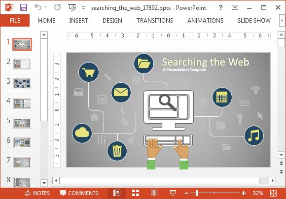 Animated search engine PowerPoint template