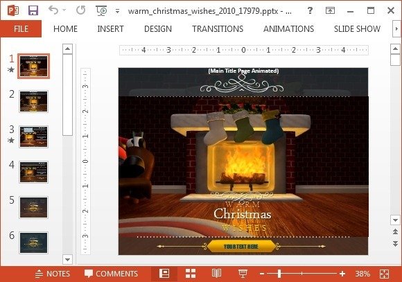 Warm Christmas wishes PowerPoint template