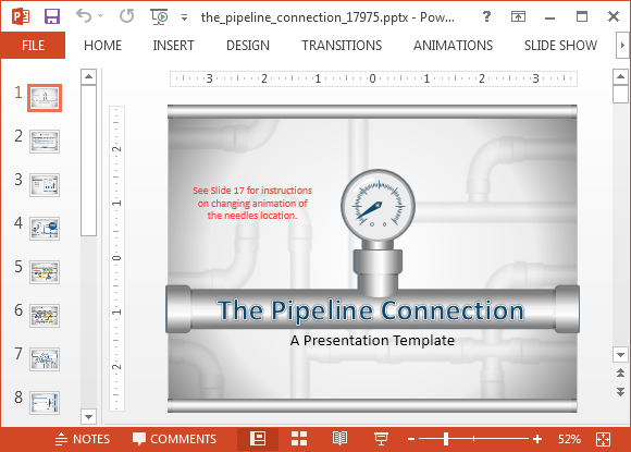 Animated Pipeline Connection Powerpoint Template