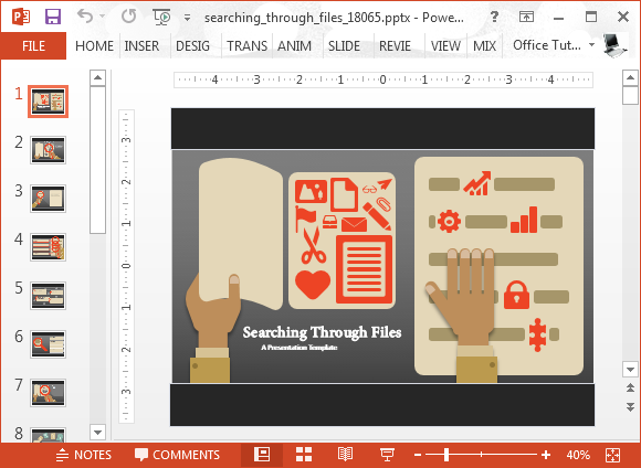 Searching through files PowerPoint templates