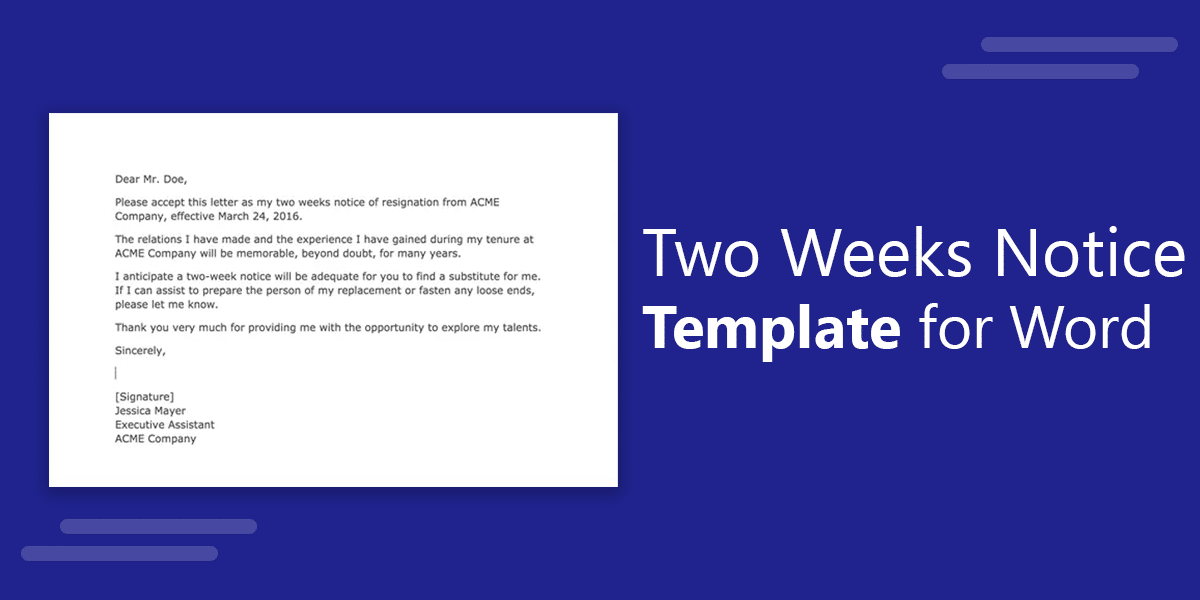 Sample Resignation Letter Two Weeks Notice from cdn.free-power-point-templates.com