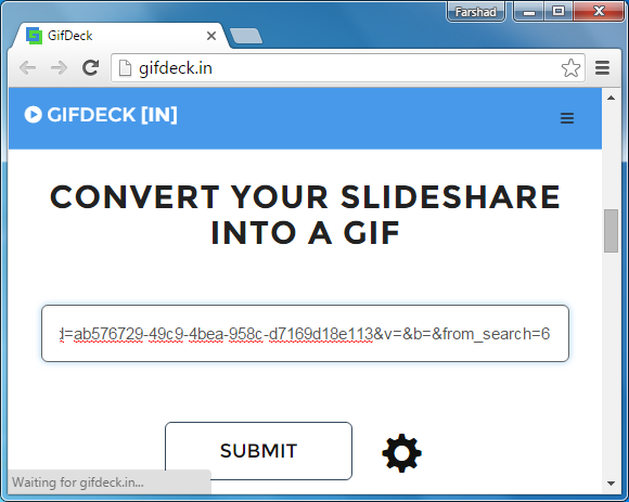 Add URL from SlideShare