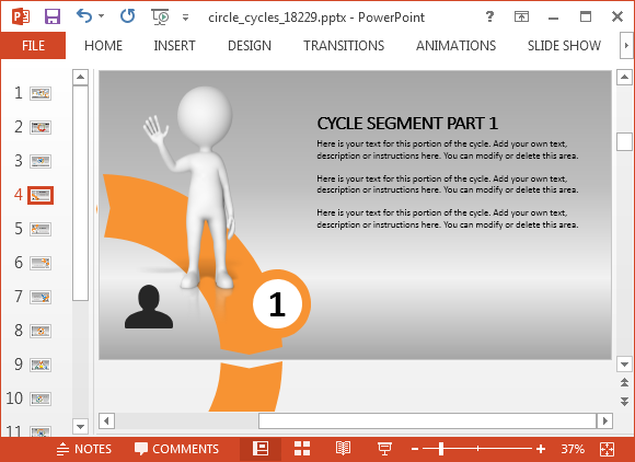 Animated circle process slide