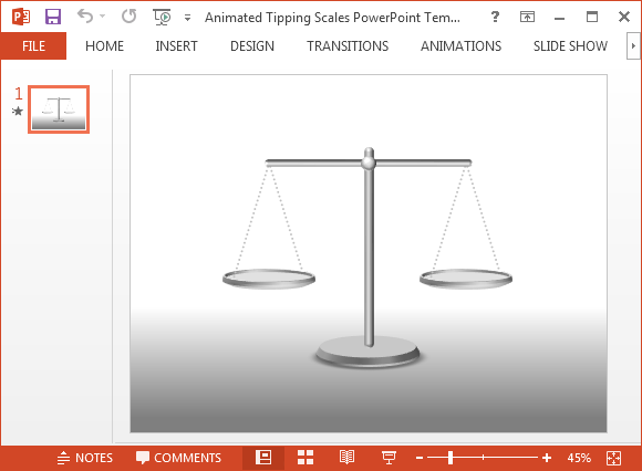 Animated tipping scales PowerPoint template