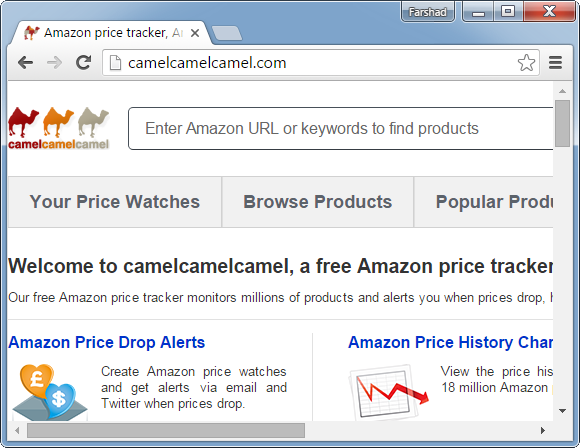 CamelCamelCamel Amazon price tracker
