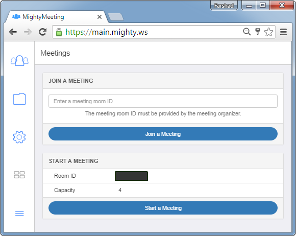 Join or start a meeting using MightyMeeting