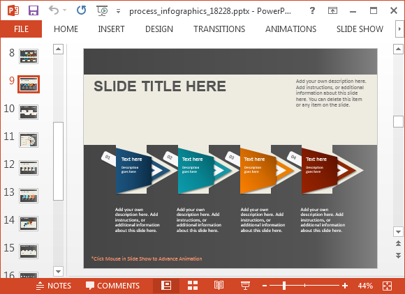 Process diagram slides for PowerPoint