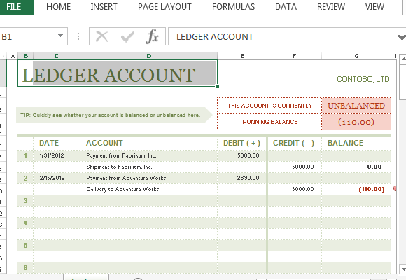 ledger t account