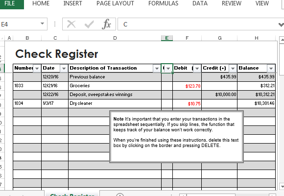 bank account tracker excel