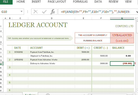 T Account Ledger Template For Excel