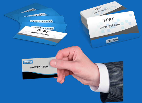 Customizable business card clipart for PowerPoint