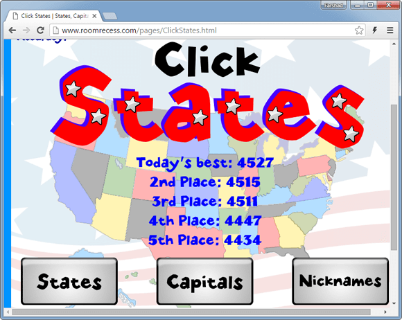 Educational game about US states