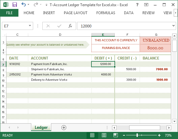 make t accounts in excel for mac