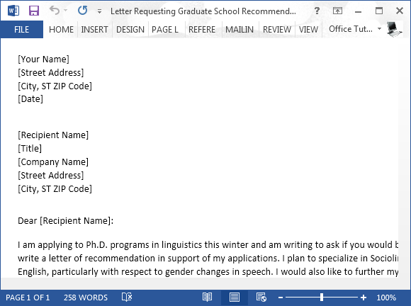 Letter Of Recommendation Word Template from cdn.free-power-point-templates.com