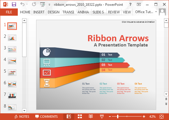Ribbon arrows PowerPoint template