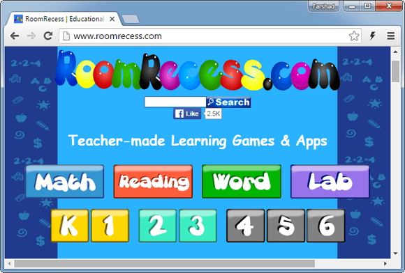 RoomRecess  Free Learning Games for Kids Online