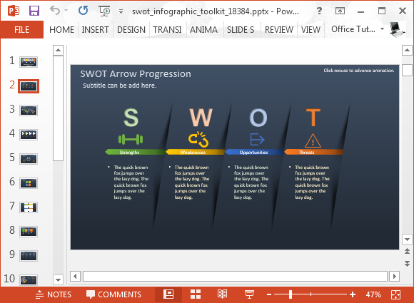 SWOT infographic toolkit for PowerPoint - Example of SWOT Analysis infographic template for PowerPoint