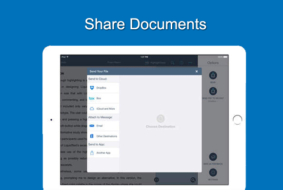 Share documents using iPad