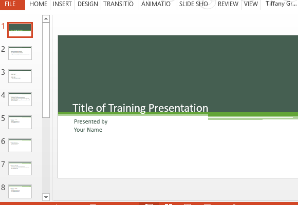 Example of Training Presentation following the ADDIE process