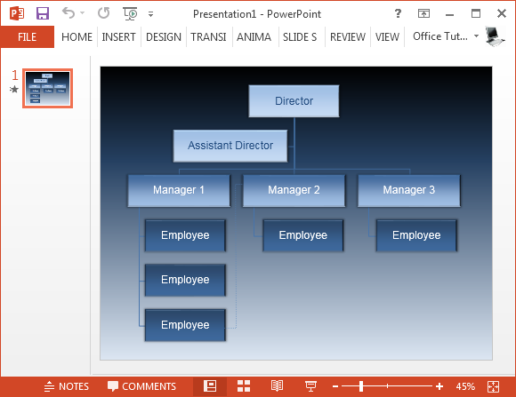 Free Org Chart Powerpoint Template