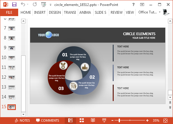 Circle diagrams for PowerPoint presentations