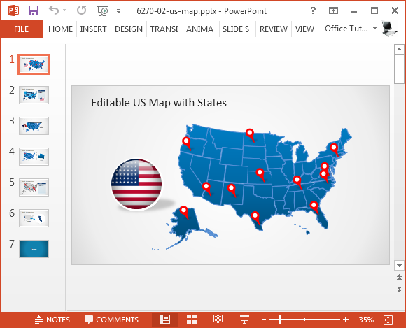 Editable US map for PowerPoint