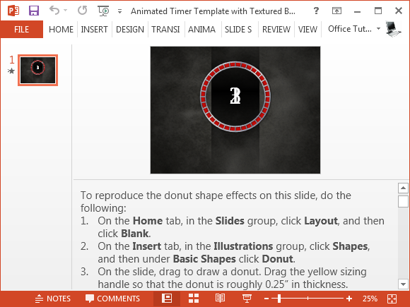 Instructions for making countdown timer in PowerPoint