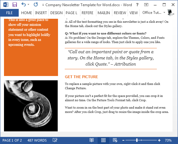 Free Company Newsletter Template For Word