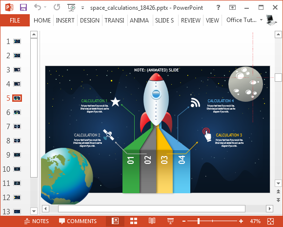 Rocket infographic for PowerPoint