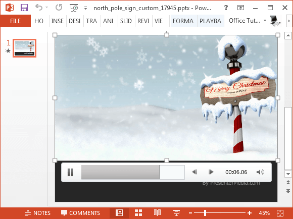 Snowy north pole animation for PowerPoint