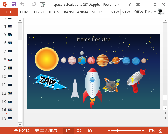 Space clipart for PowerPoint slides