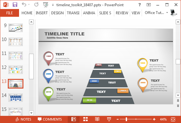 Animated Timeline Generator Template For Powerpoint