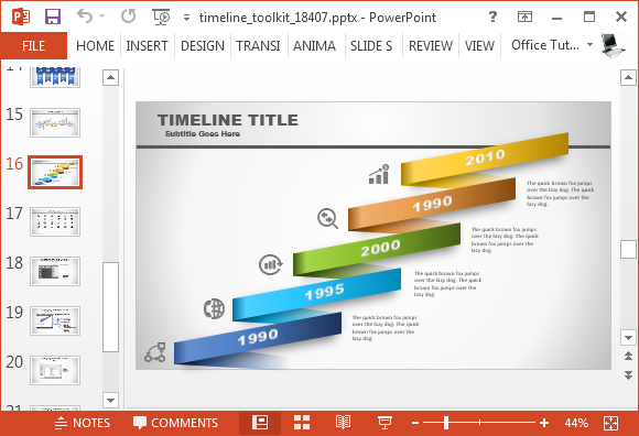 Timeline toolkit with custom diagrams