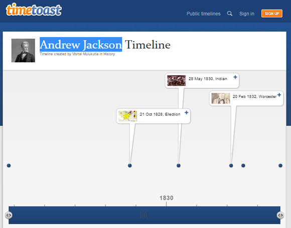 Timetoast timeline creator tool