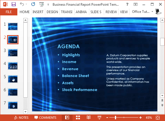 Agenda template for PowerPoint