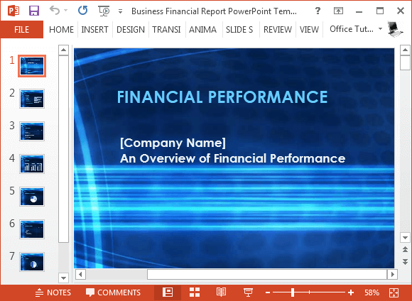 Business financial report PowerPoint template