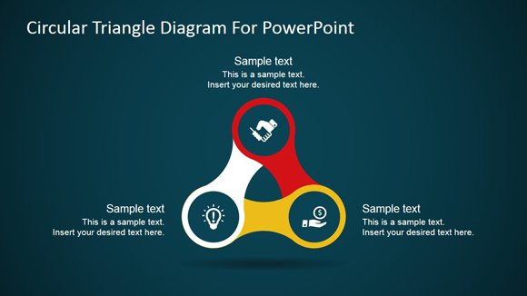 Circular triangle diagram for PowerPoint